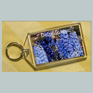 0713 Delphinium Custom Hand Made Keychain